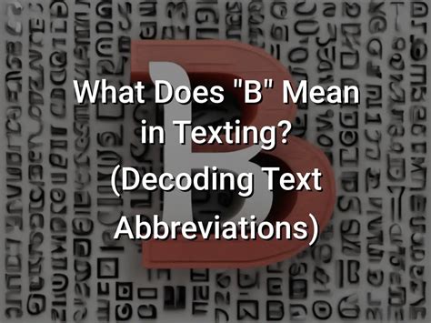 what does b mean